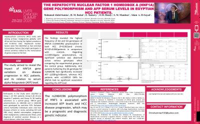 The hepatocyte nuclear factor 1 homeobox A (HNF1A) gene polymorphism and AFP serum levels in Egyptian HCC patients